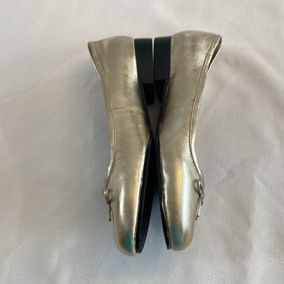 DAVID TATE LEATHER GOLD BALLET FLATS.  NEW - Picture 3 of 9